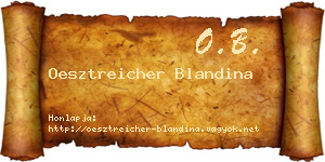 Oesztreicher Blandina névjegykártya